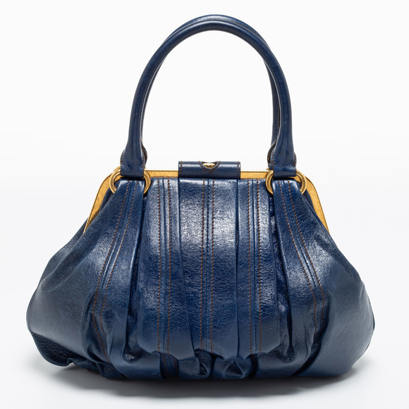ALEXANDER MCQUEEN Blue Leather Elvie Satchel - Picture 4 of 8